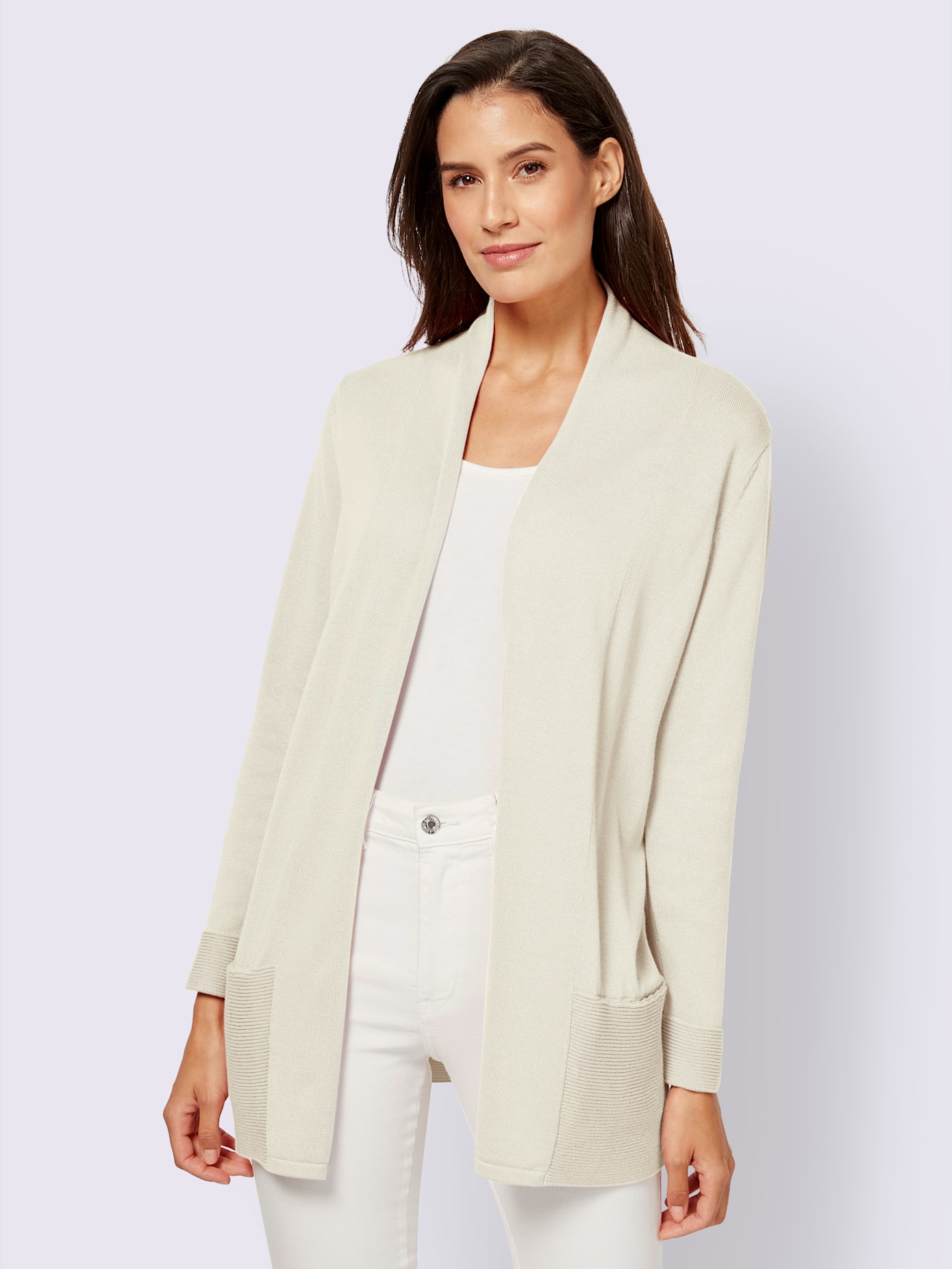 Veste longue en tricot 100% coton pima