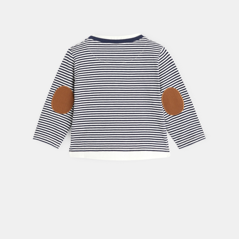 T-shirt tunisien rayé bleu bébé garçon