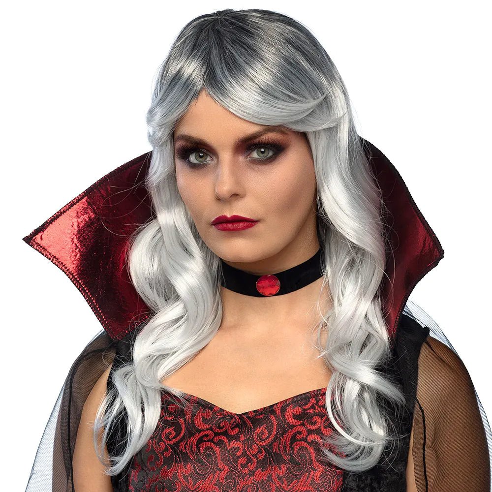Halloween Pruik Grijs Vampier