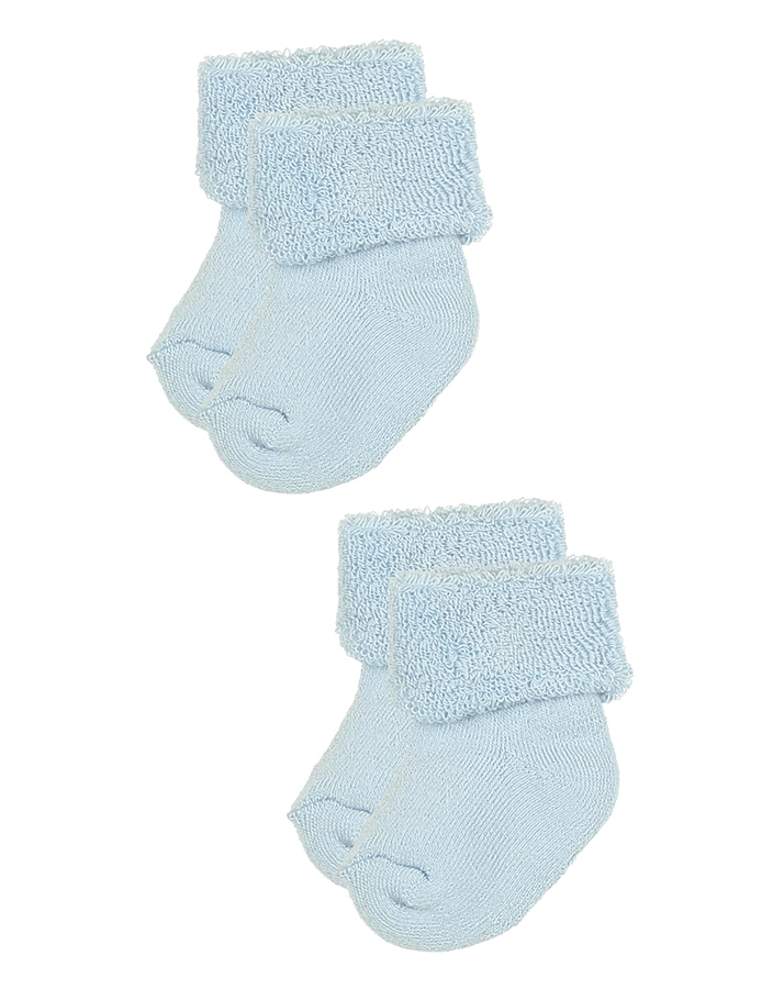 Erstlings-Socken PLÜSCH 6er-Pack in blau/latte