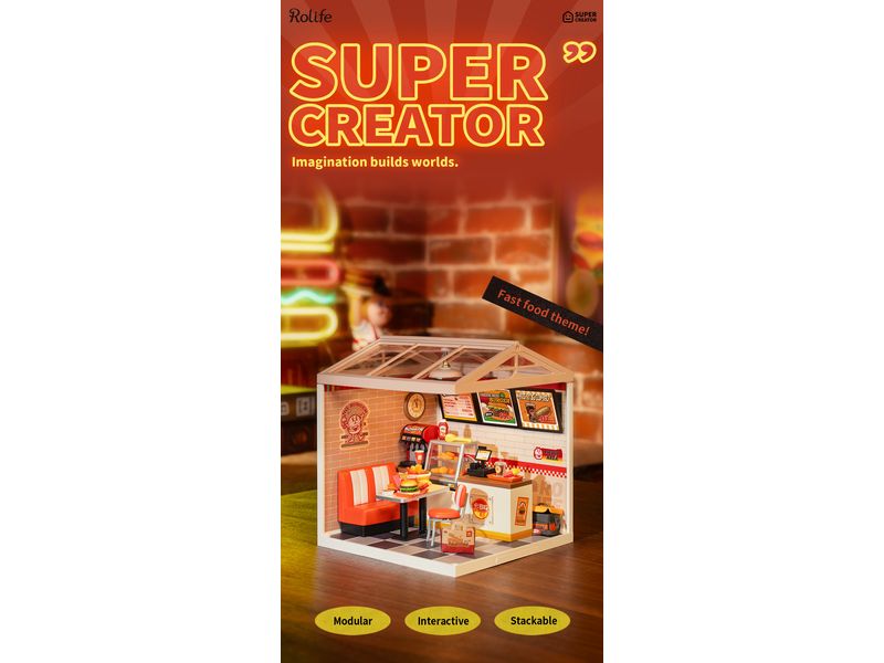 RoboTime Bausatz Yum Yum Burgers 3D-Puzzle aus lasergeschnittenen Holzteilen