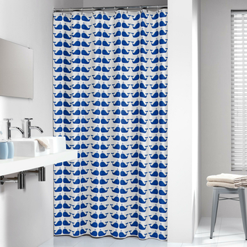 Sealskin douchegordijn whale 180x200cm blauw