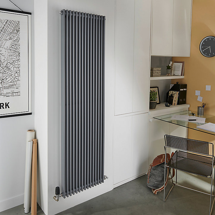 Radiateur eau chaude GoodHome Kensal Vertical Gris 1 523 W