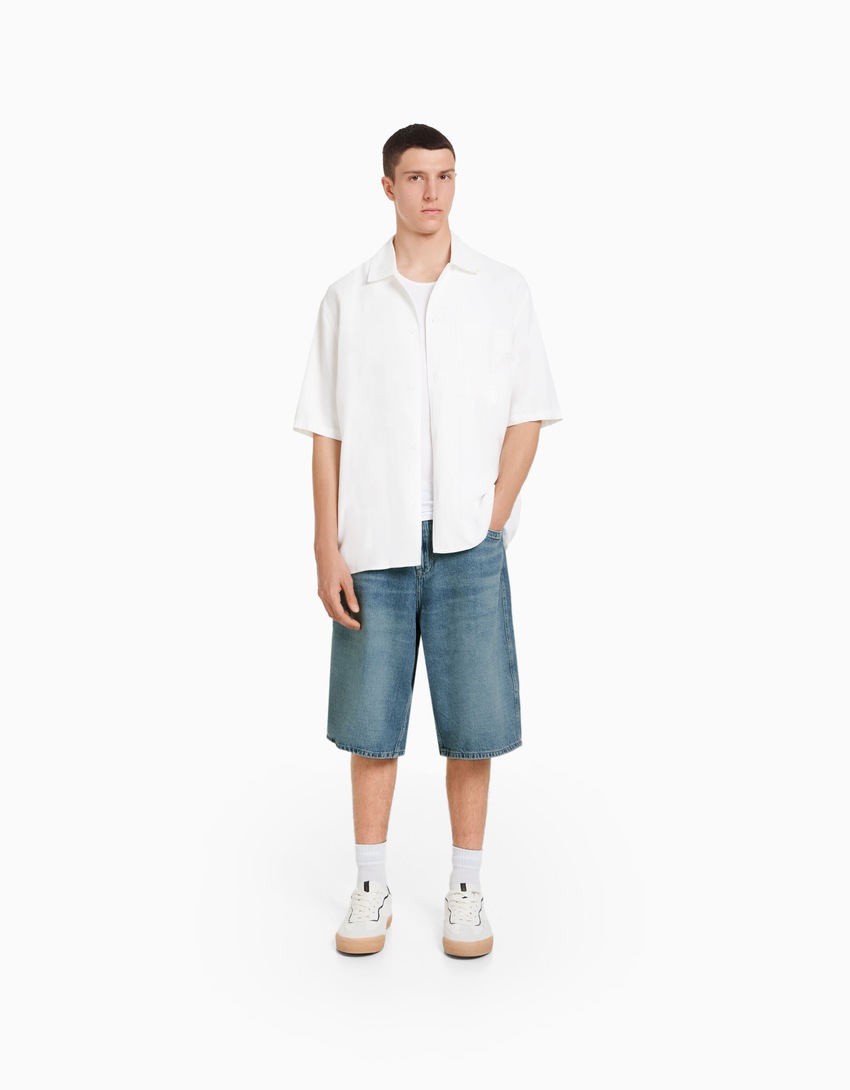 Bermudas largas de ganga