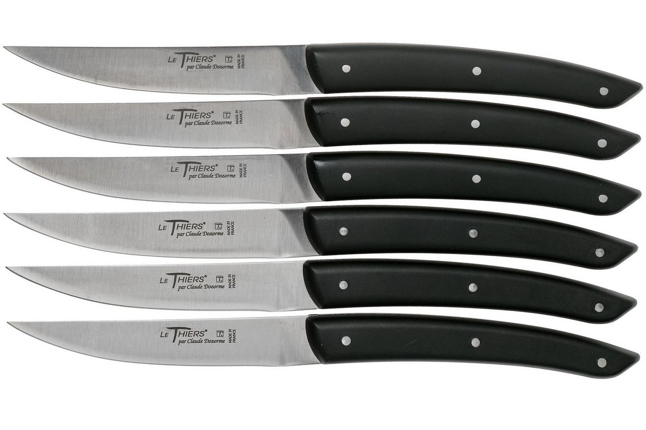 Claude Dozorme Le Thiers steakmesset 6-delig, gematteerd zwart