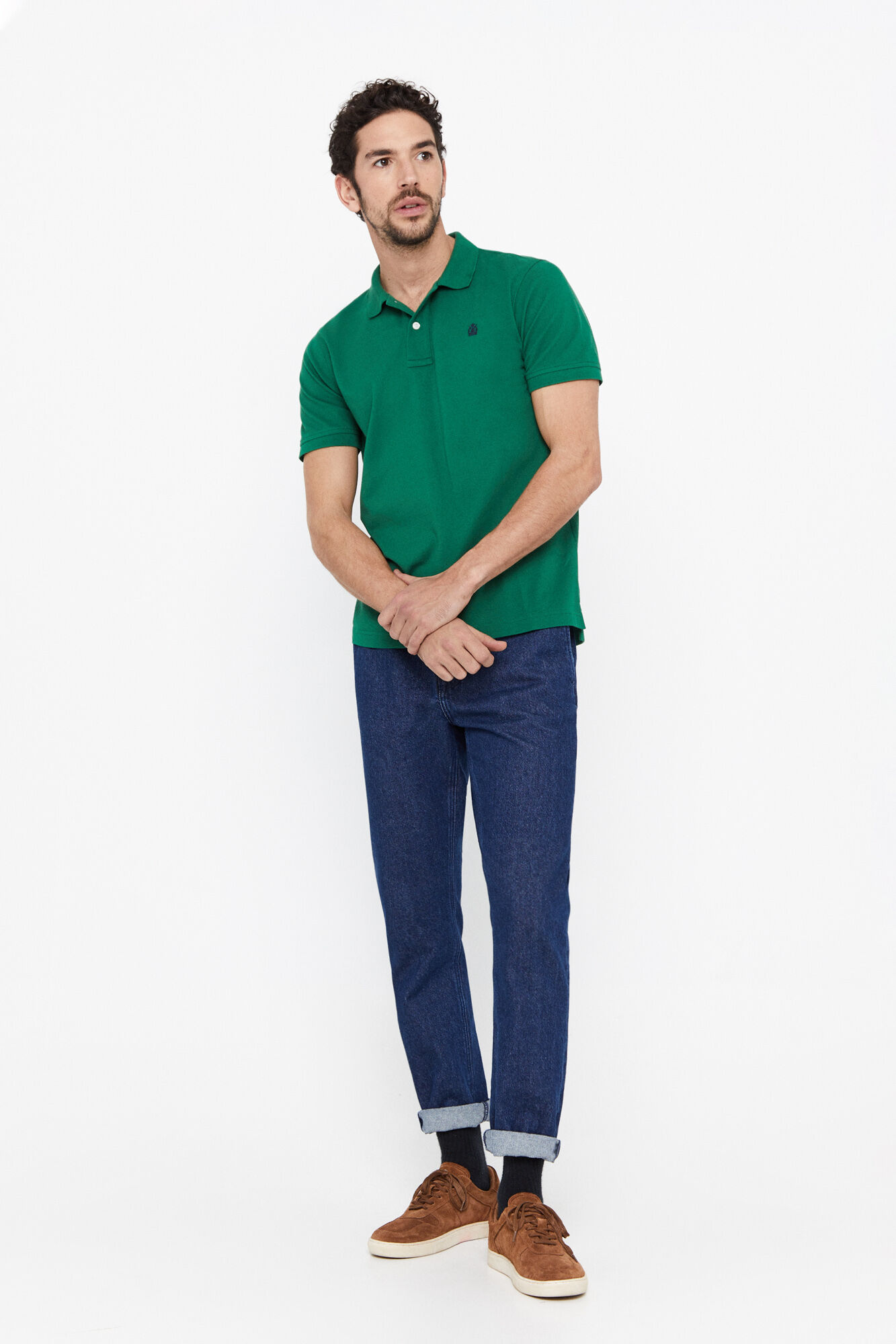 Polo piqué com logo - Verde