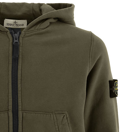 Stone Island Cardigan - Militär Green m. Logo