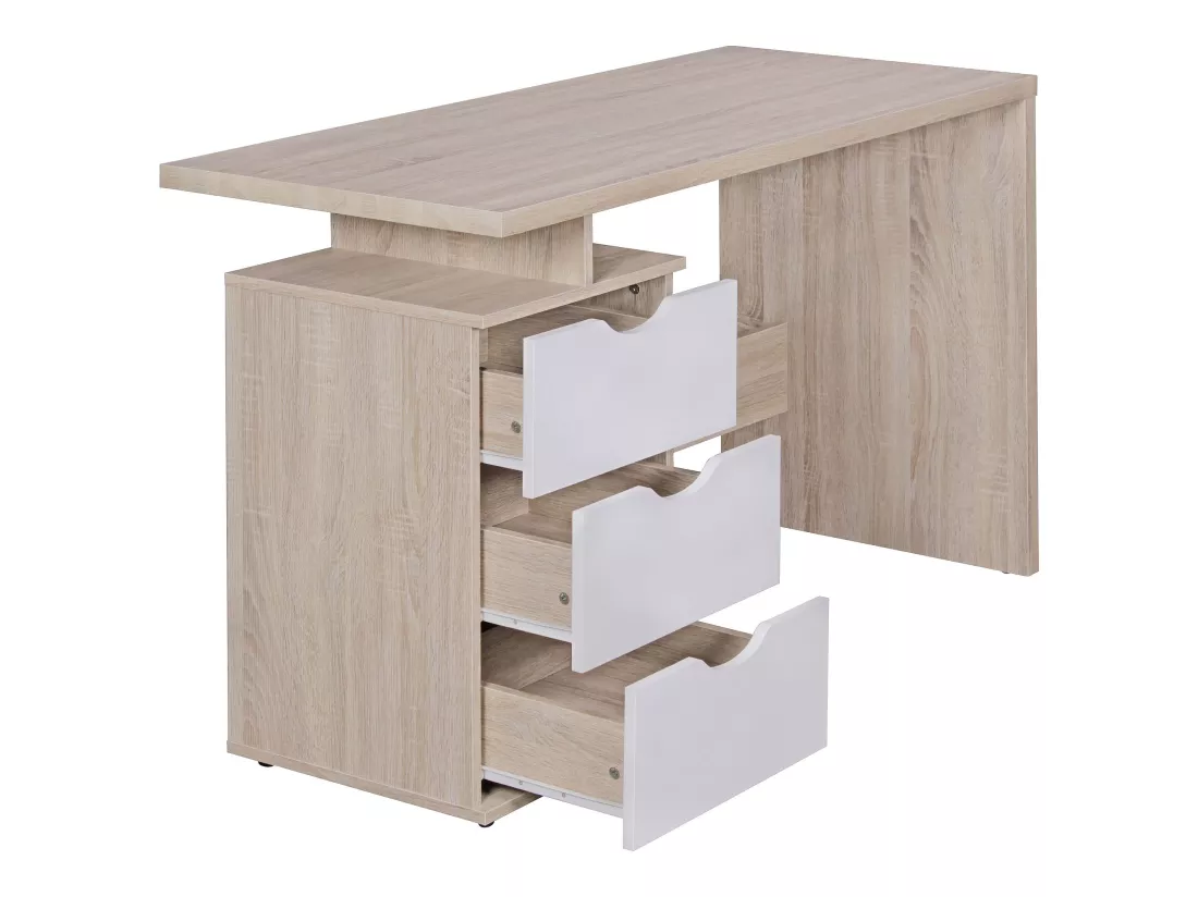 Table de bureau 120x76x53cm Table PC Table d'ordinateur Sonoma / Blanc
