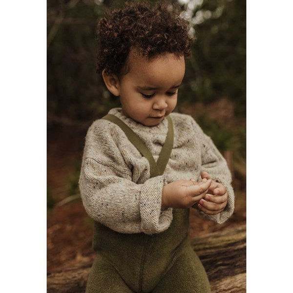 Teddy Warmy Footless Tights Olive - Silly Silas