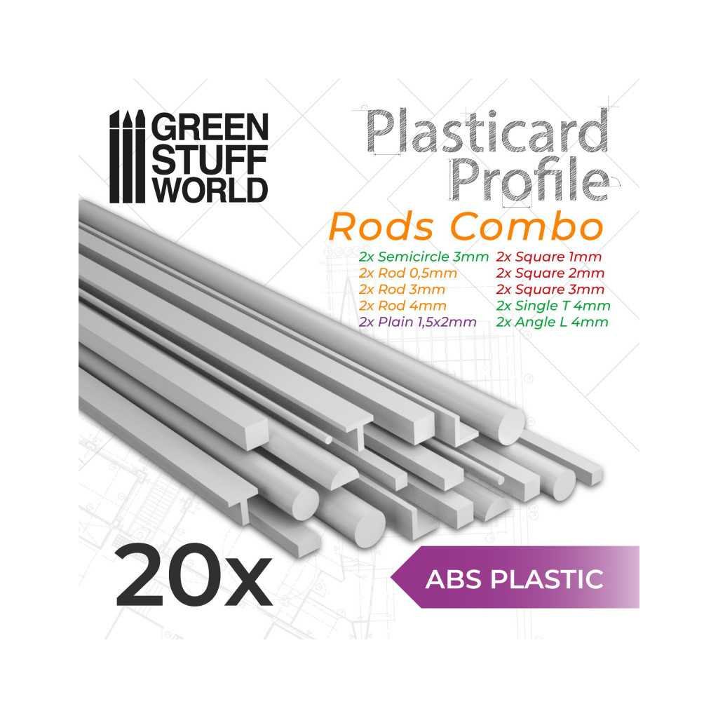 Plasticard Profilé Tige Mixtes x20