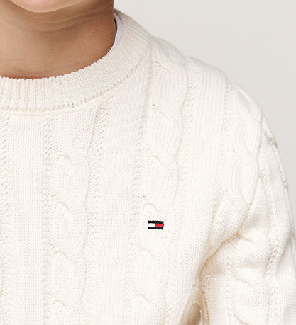 Tommy Hilfiger Bluse - Strik - Essential Reg CaBlå - Ivory Petal