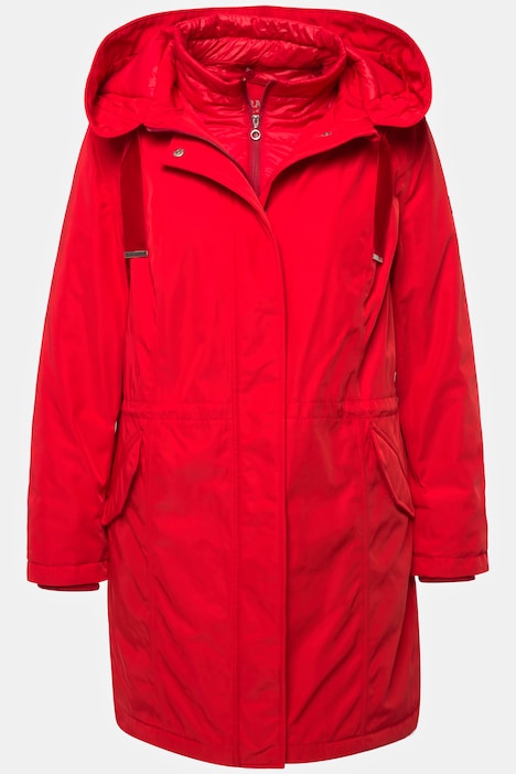 Performance-Parka, Steppeinsatz, 2-Wege-Zipper, Kapuze