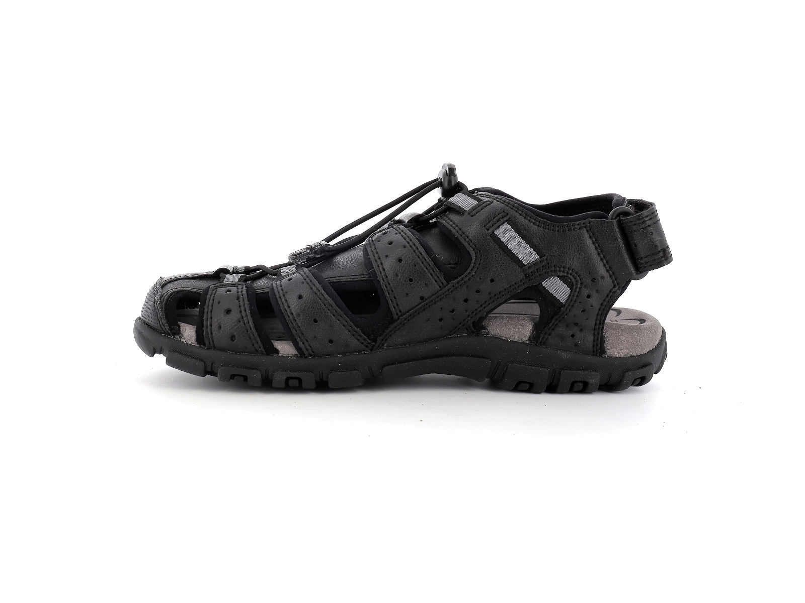 Geox-U SANDAL STRADA-U6224B Matières combinées Noir