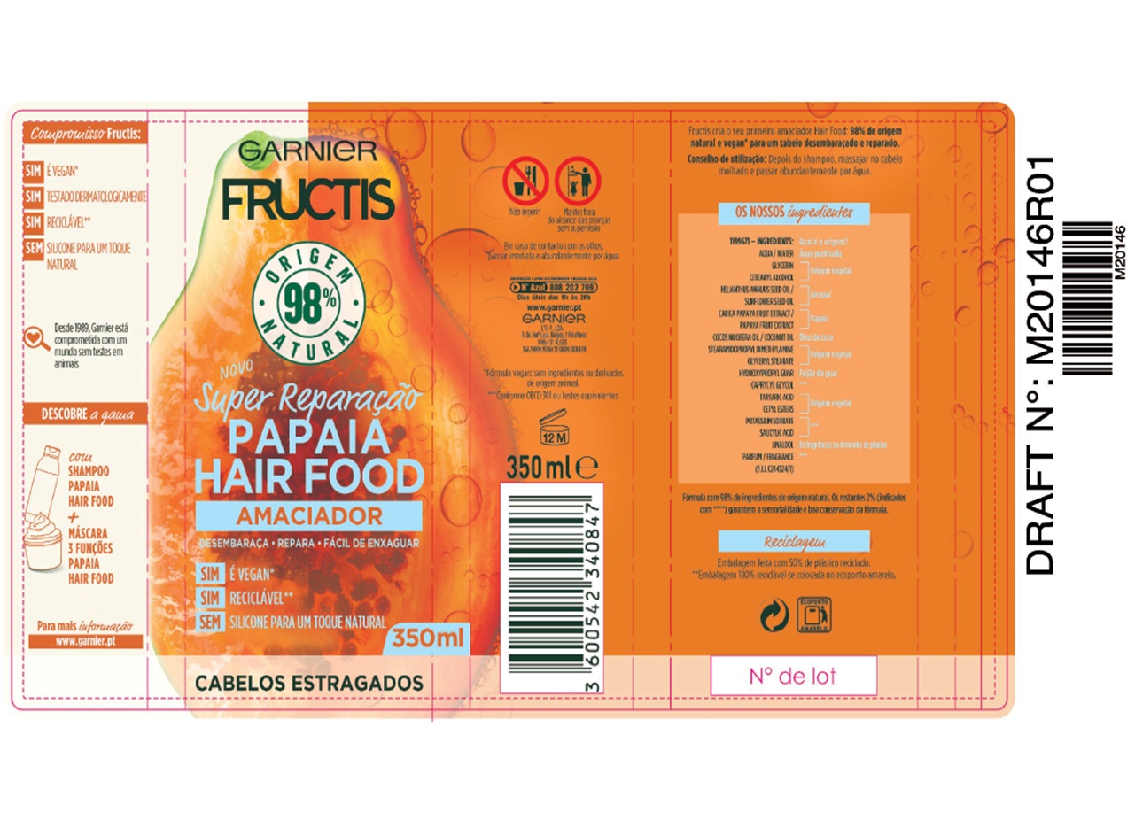 CONDICIONADOR FRUCTIS HAIR FOOD PAPAIA 350ML
