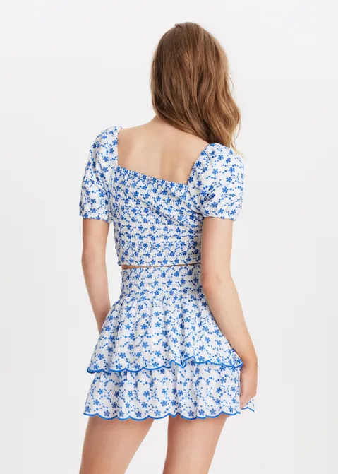 Broderie top wit (WIT)