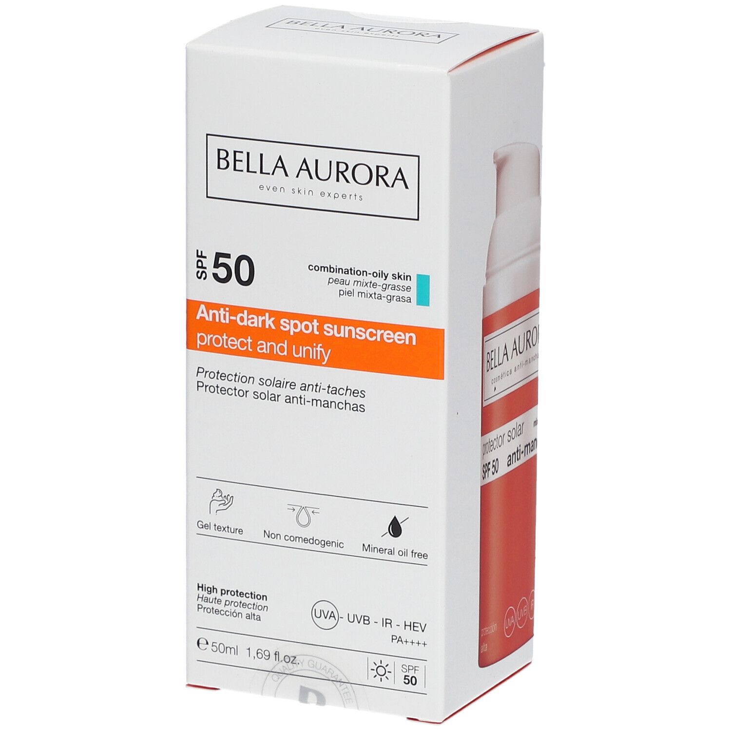 BELLA AURORA Sonnencreme gegen Pigmentflecken LSF50 Mischhaut bis fettige Haut