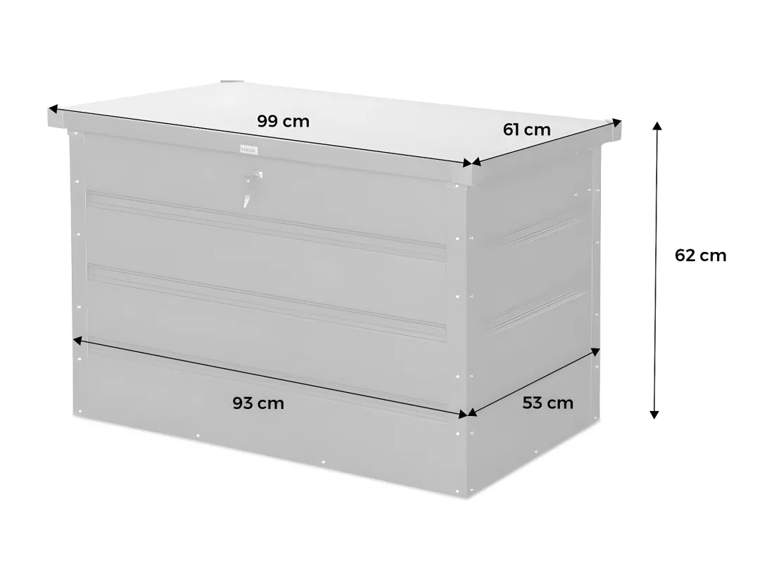 Coffre de jardin en métal -DALLAS - 285L anthracite