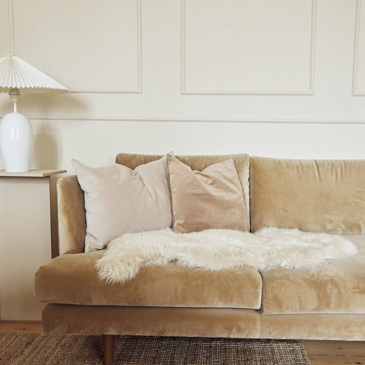 NATURES Collection 90cm-up New Zealand Sheepskin, Long Wool Beige 90x60