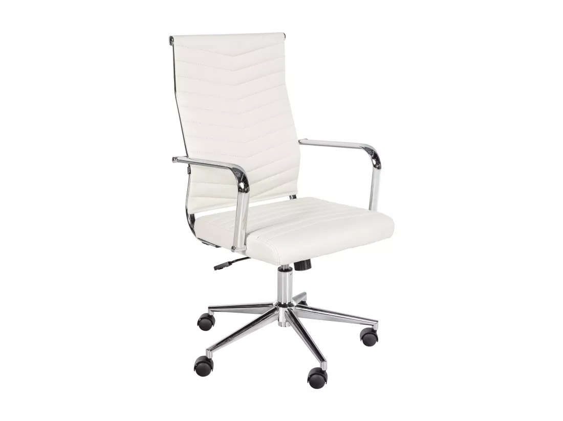 Chaise de bureau - Similicuir - Blanc - Canby