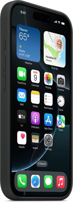 Apple Siliconenhoesje Geschikt voor iPhone 16 Pro Max - Zwart - MagSafe