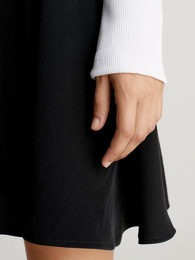 Vestido de manga comprida com fita de logotipo