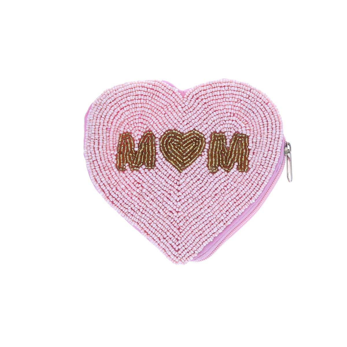 Porte-monnaie cœur rose et doré mom Pondie Chérie