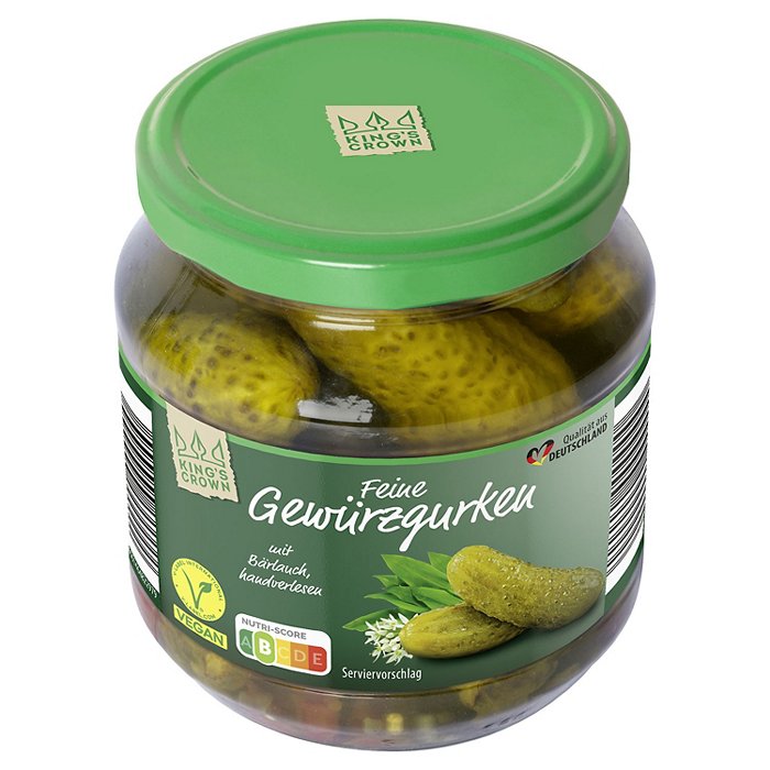 KING'S CROWN Feine Gewürzgurken 290 g, Bärlauch