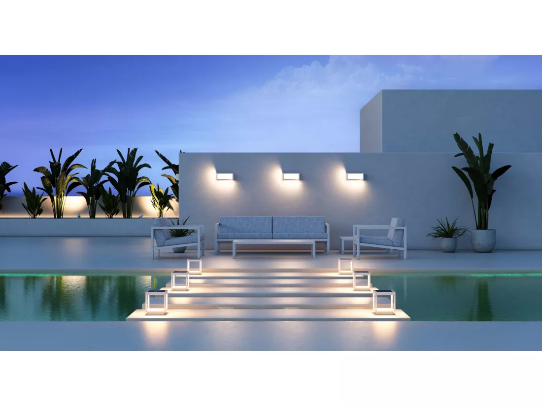 Lanterne solaire à visière LED alimentée par batterie 3,5 W, IP54 blanche