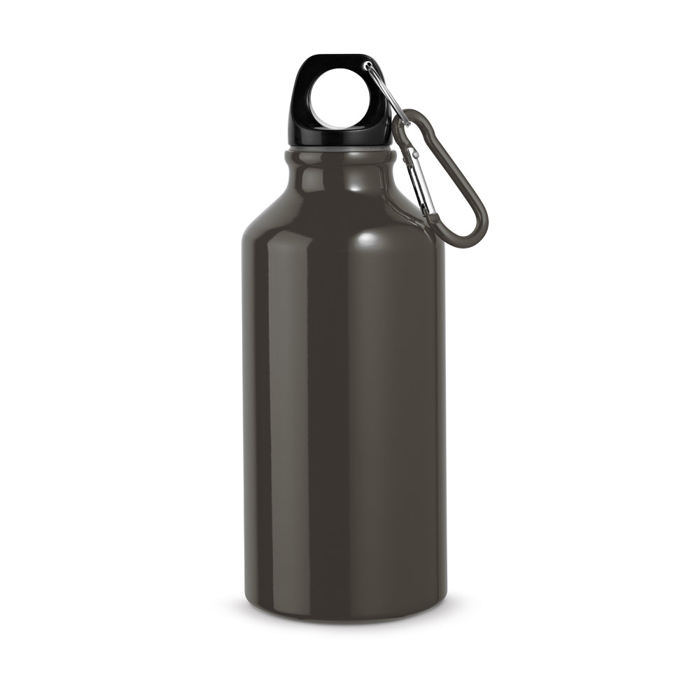 hi!dea 94601 - Bouteille de sport 400mL en aluminium avec mousqueton