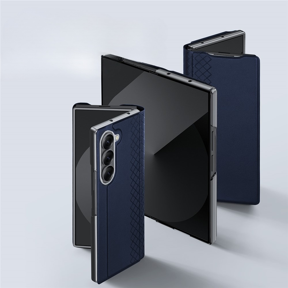 Samsung Galaxy Z Fold7 Wallet Cover Leder Tasche mit Aufstellfunktion - Dunkelblau