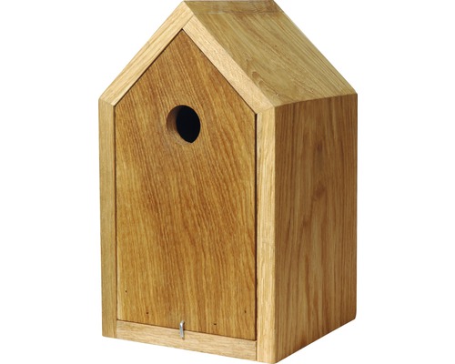 Nestkast met frame, eiken, 16x16x28 cm, natuurlijke afwerking