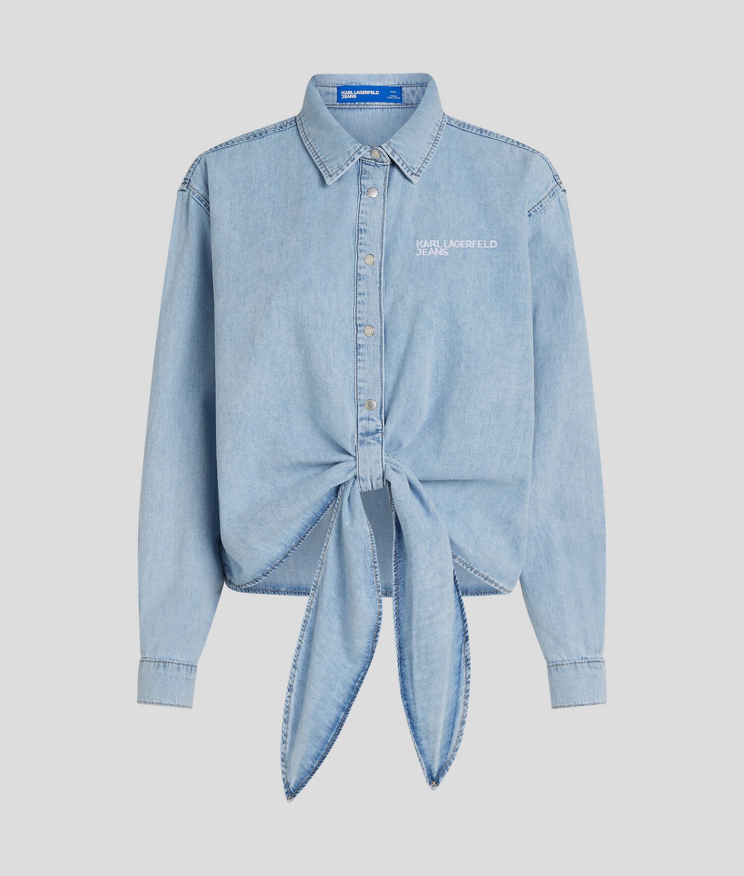 CHEMISE EN DENIM À CRAVATE - Bleu Clair