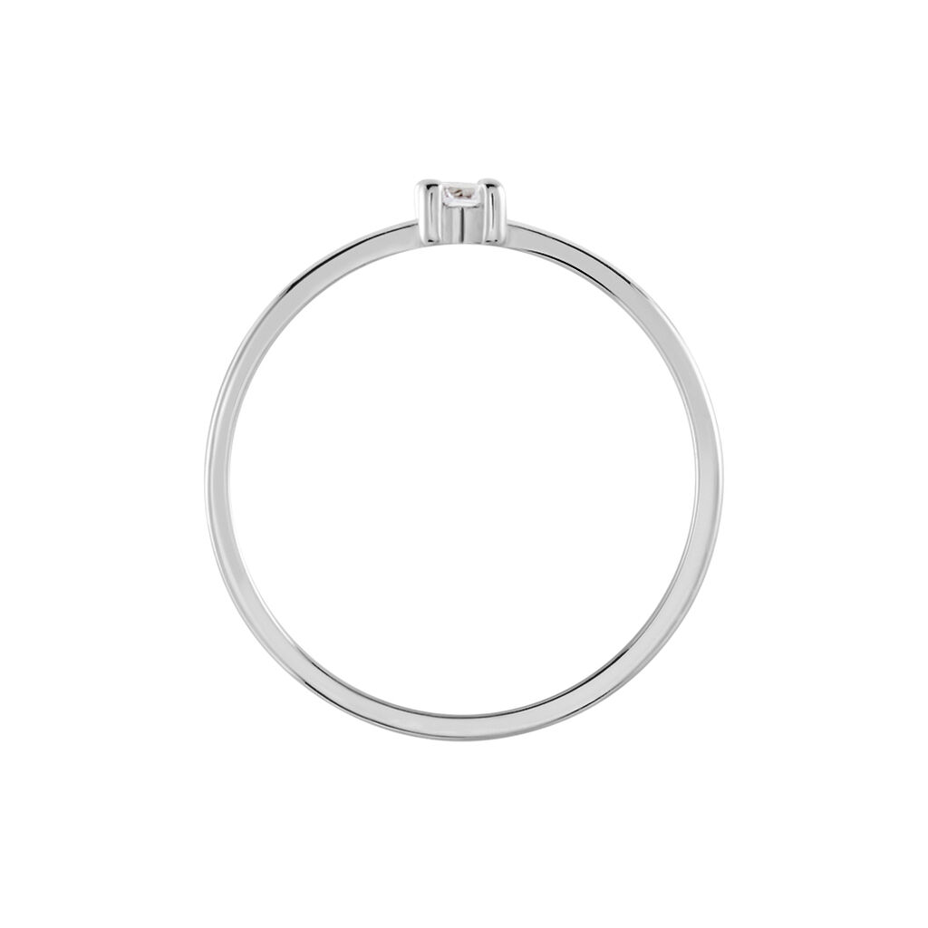 Bague Solitaire Etan Argent Blanc Oxyde De Zirconium