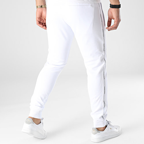 Pantalon Jogging A Bandes MMFP00335 Blanc