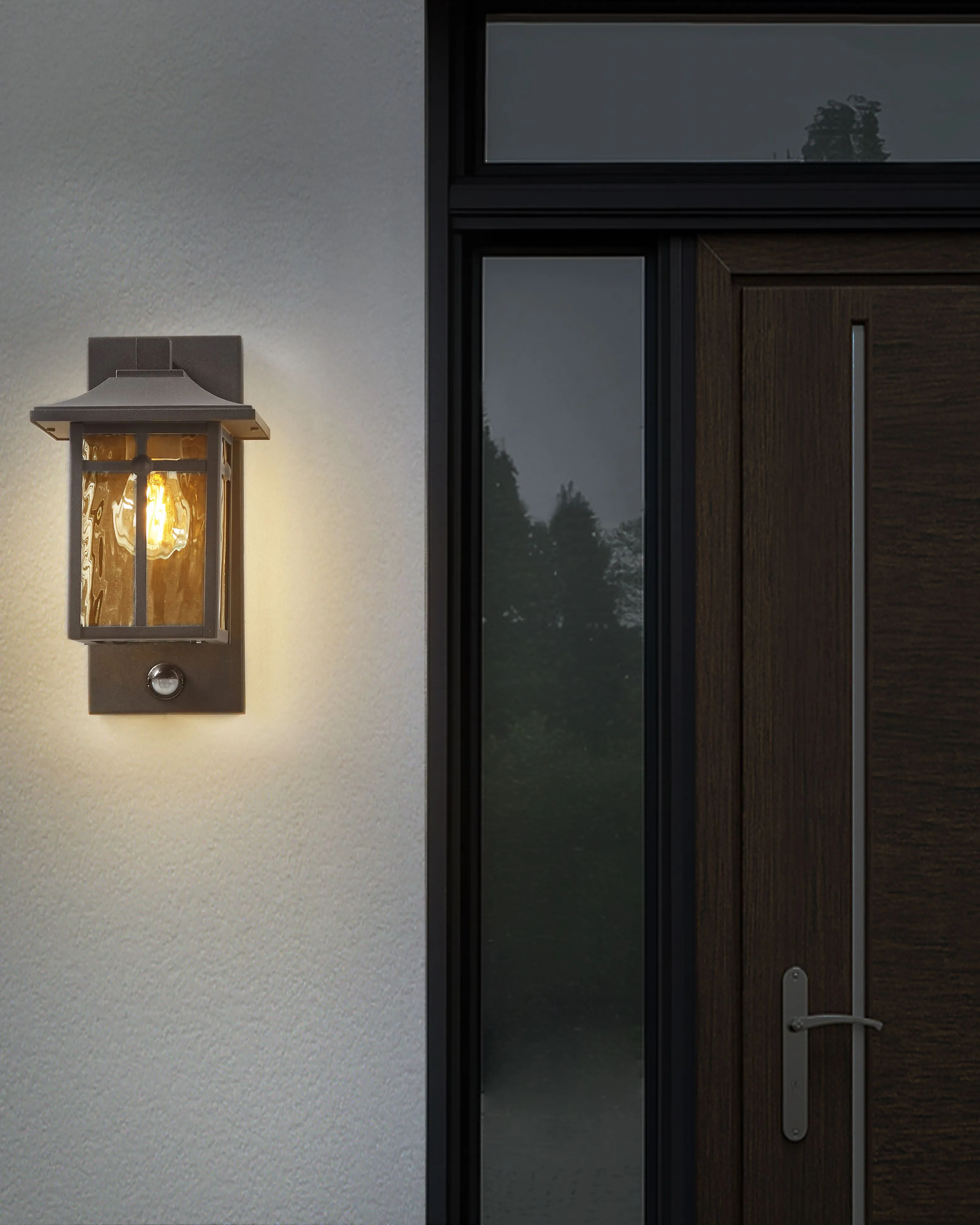 Buiten wandlamp TEVIOT met bewegingssensor Zwart