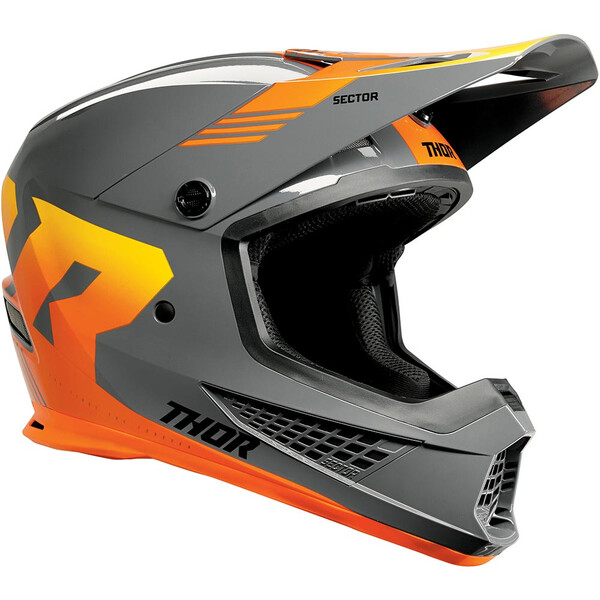 Thor Motocross - Casque Sector 2 Carve Charcoal / Orange / Brillant