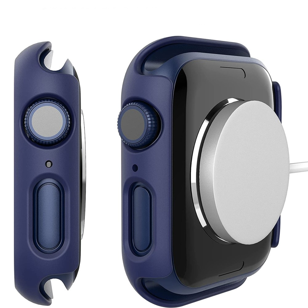 (2er Set) Apple Watch 7 (45 mm) Hardcase Bumper   Schutzglas - Dunkelblau
