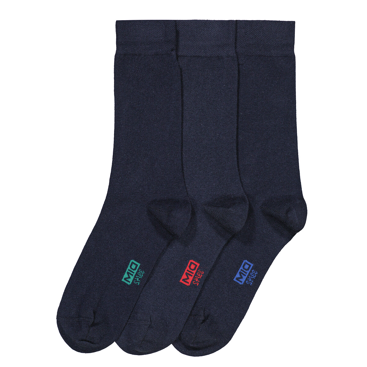 DIM<br>Conjunto de 3 pares de meias clássicas de algodão
