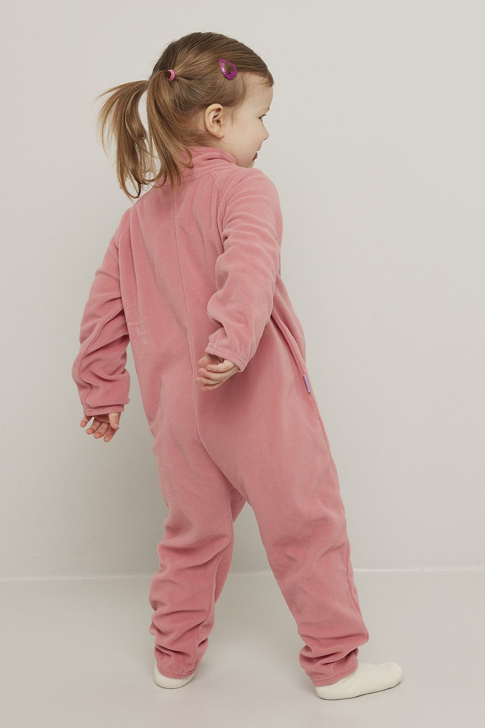 Fleecedress med broderi
