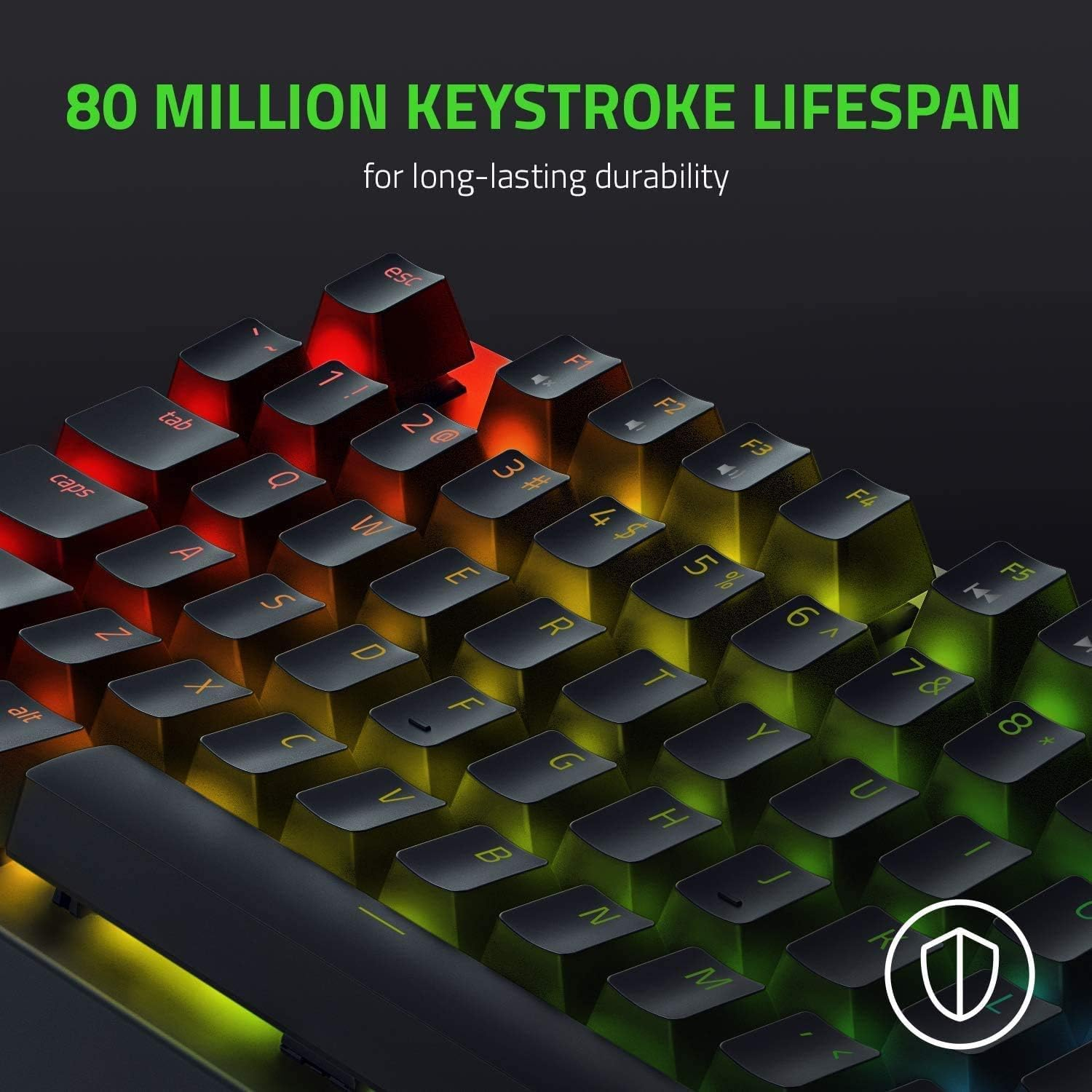 BlackWidow V3 TKL Mechanische Gaming Tastatur Keyboard US Layout mit RGB Hintergrundbeleuchtung Yellow Switches (RZ03-03491800-R3M1) - Schwarz