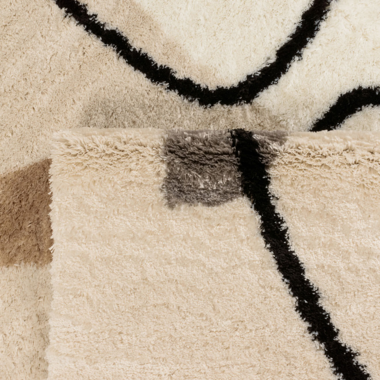 Nazar Rugs Tapis shaggy doux Lasso 673 beige - 160x230 cm