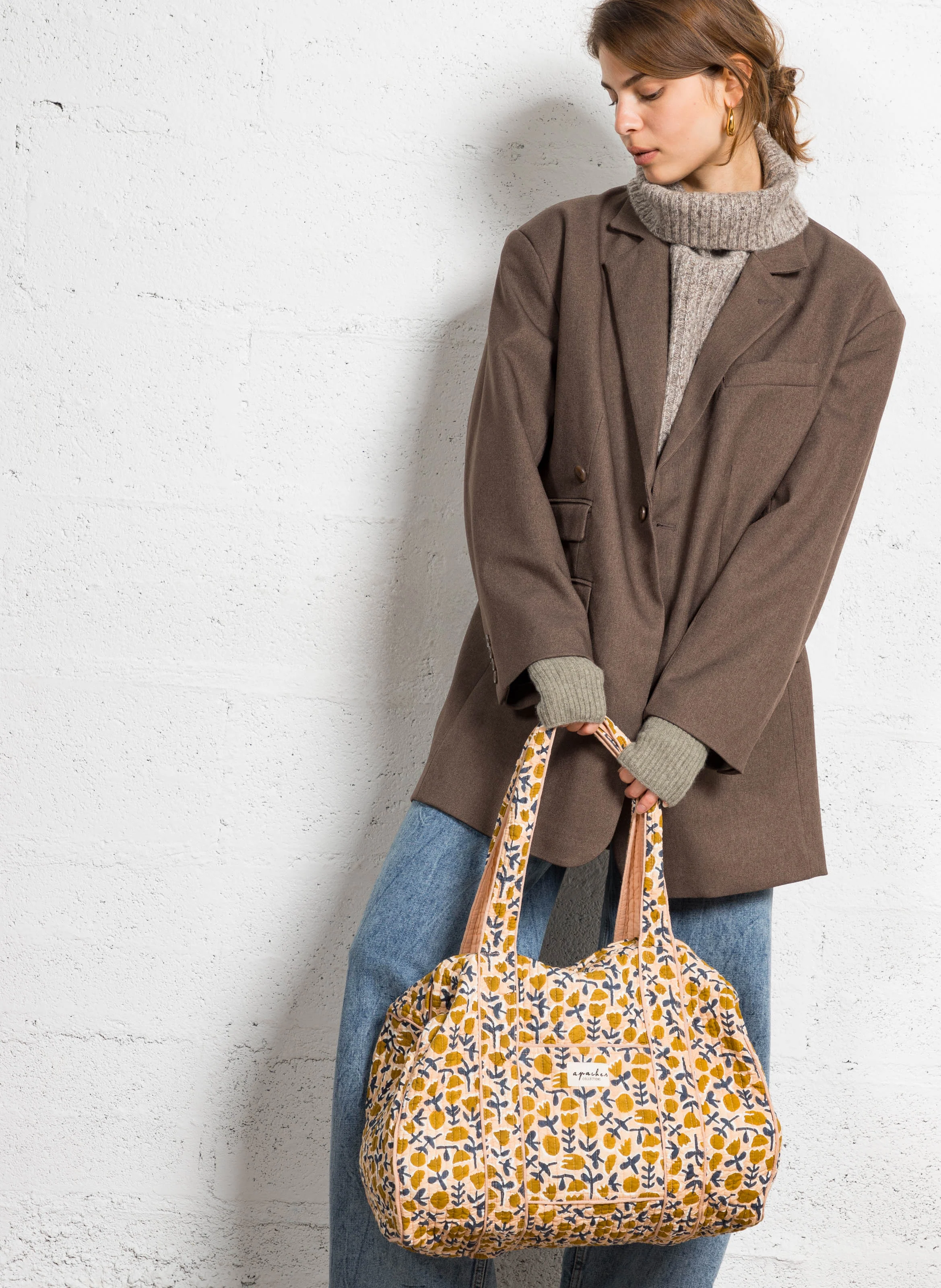 BUDDHA - Sac floral en coton | Beige