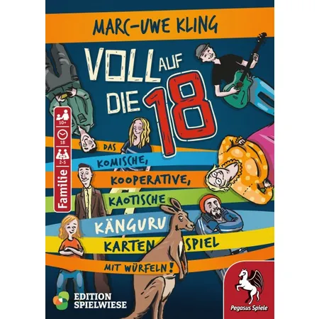 Pegasus Spiele Voll auf die 18 – Das Känguru-Kartenspiel (Edition Spielwiese)