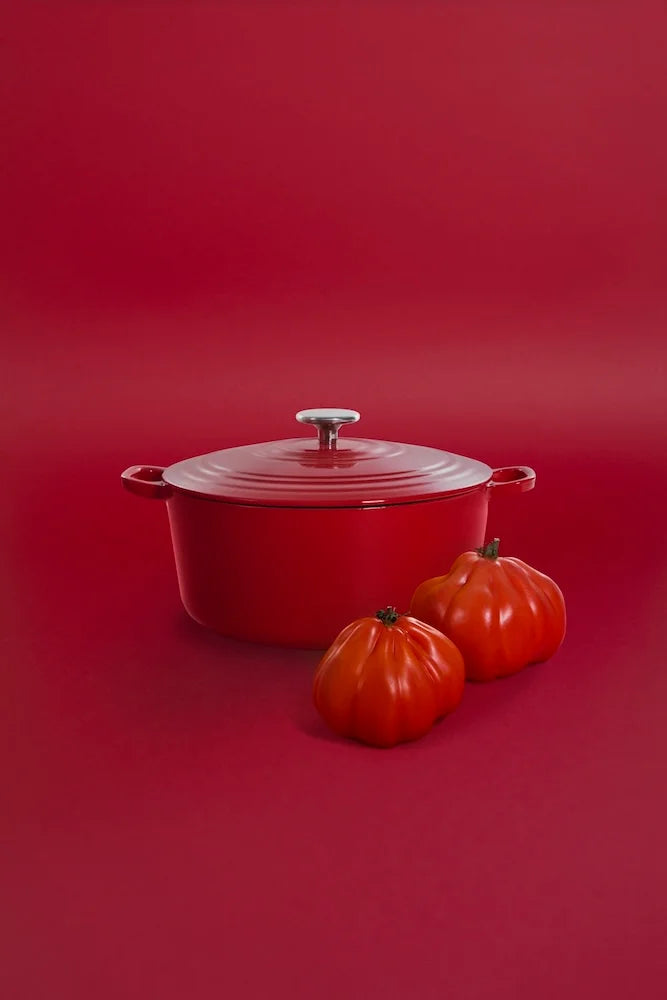 BK Bourgogne Braadpan Gietijzer - Chili Red