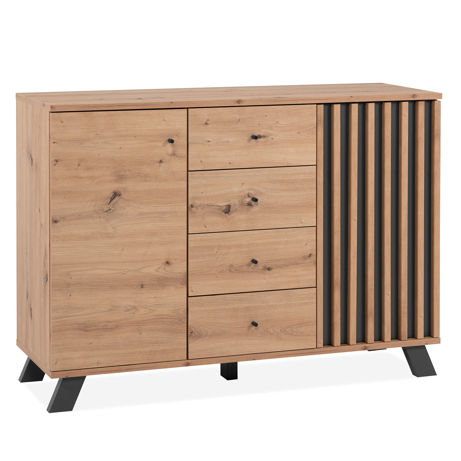 Kommode MEDAN - Artisan Eiche - anthrazit - 118 cm breit