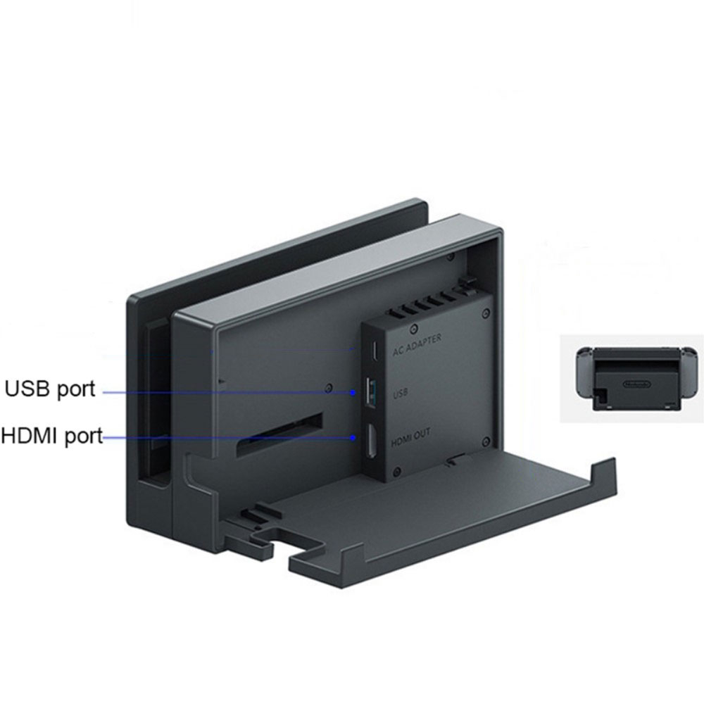 Ladegerät Dockingstation Charging Dock mit HDMI und USB Port kompatibel mit Nintendo Switch - Schwarz