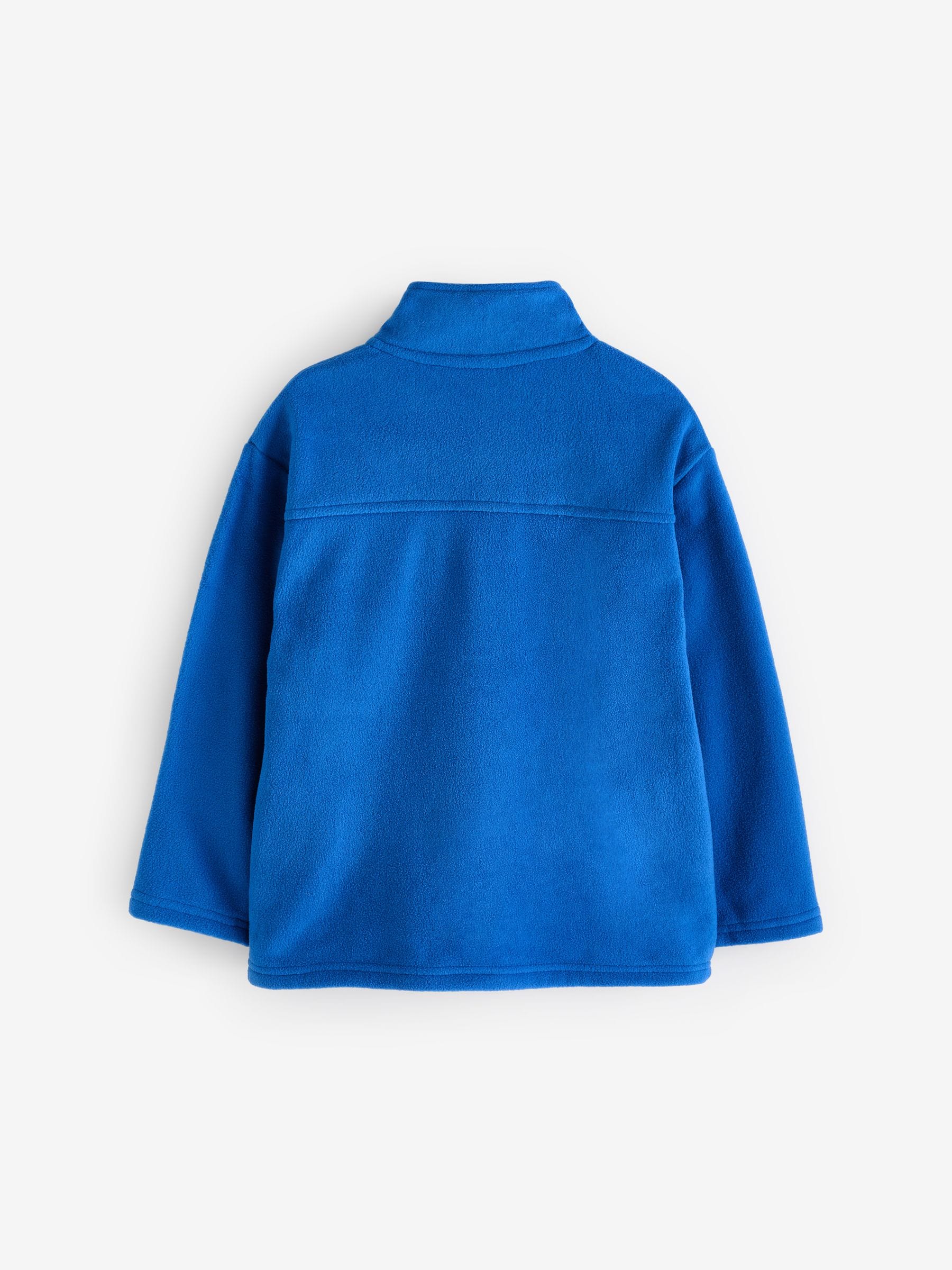 Kobaltblauw - Fleece jack met rits en zakken (3-16 jr)