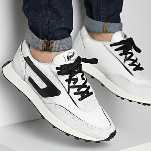 Baskets Racer LC Y02873 Barely White Black Oyster