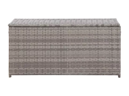 Boîte de rangement de jardin résine tressée 100x50x50 cm gris