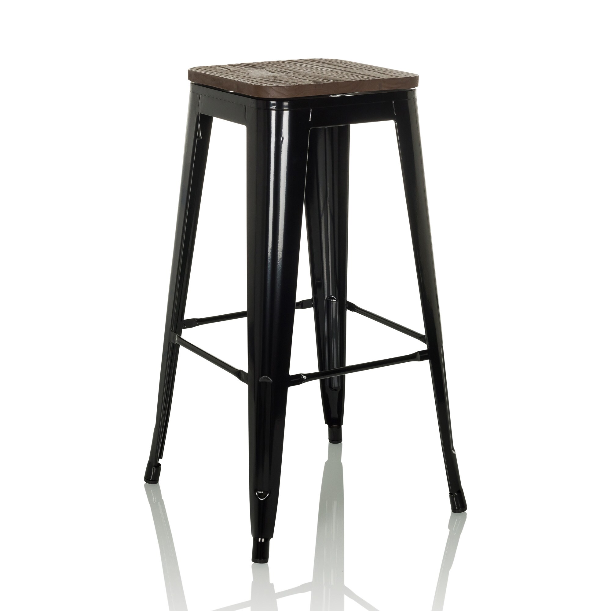 Barhocker VANTAGGIO HIGH WS Stahl / Ulmenholz ohne Armlehnen hjh OFFICE